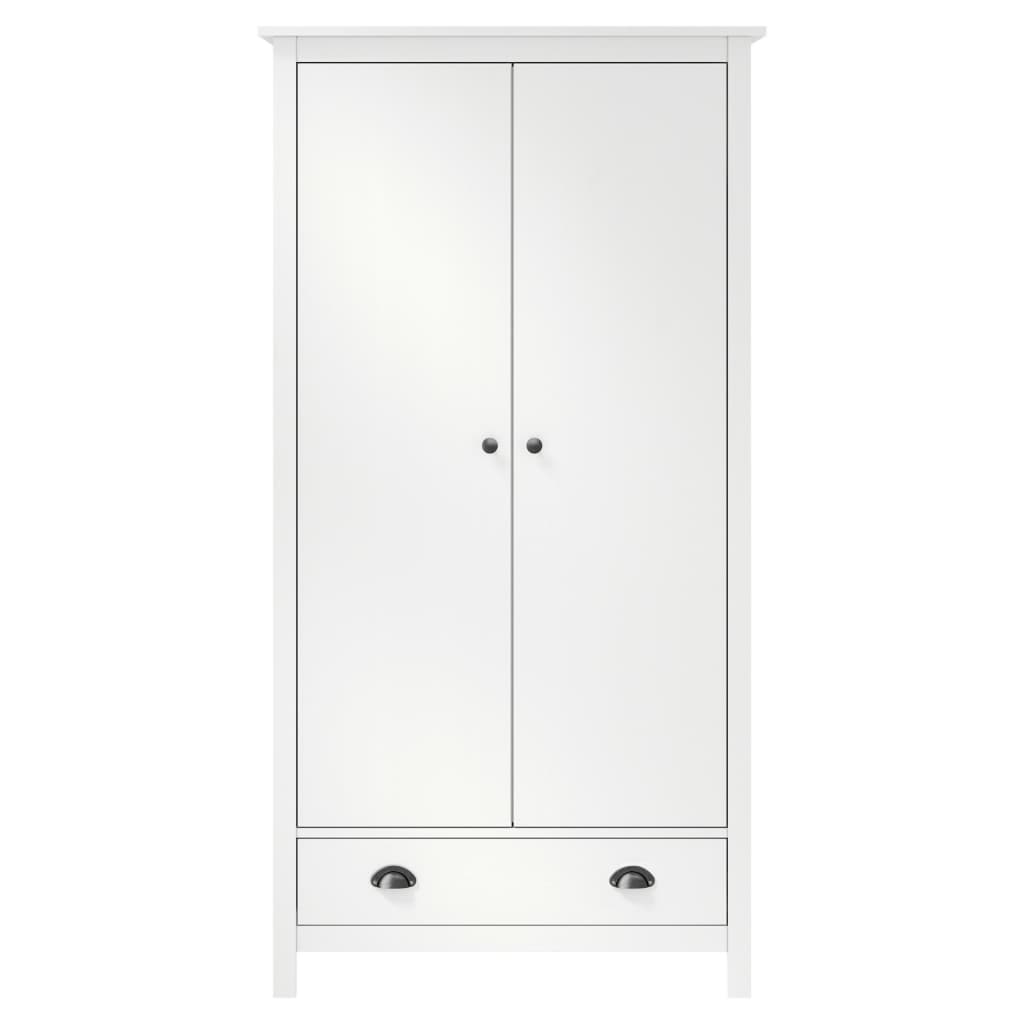 vidaXL 2 uksega garderoob "Hill", valge 89x50x170 cm, männipuit