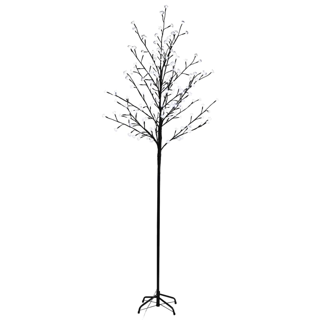 vidaXL LED-tuledega jõulupuu, valge valgus, kirsiõied 180 cm