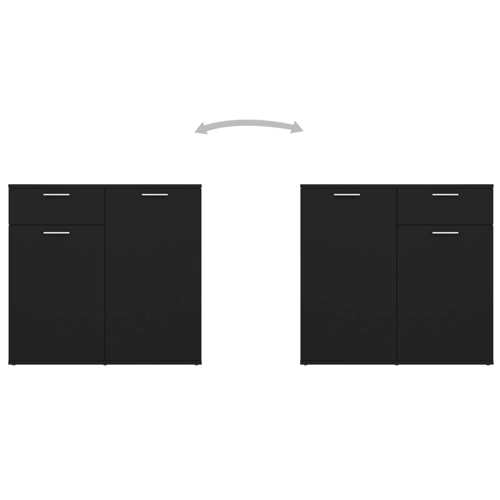 vidaXL puhvetkapp, must, 80 x 36 x 75 cm, puitlaastplaat