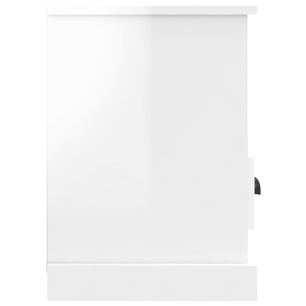 vidaXL telerikapp, kõrgläikega valge, 80x35x50 cm, tehispuit