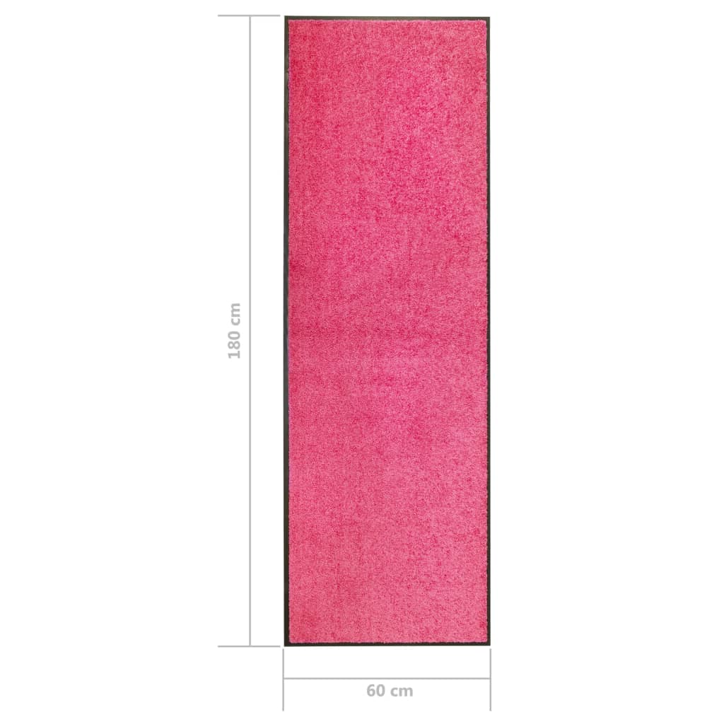vidaXL uksematt pestav, roosa, 60 x 180 cm
