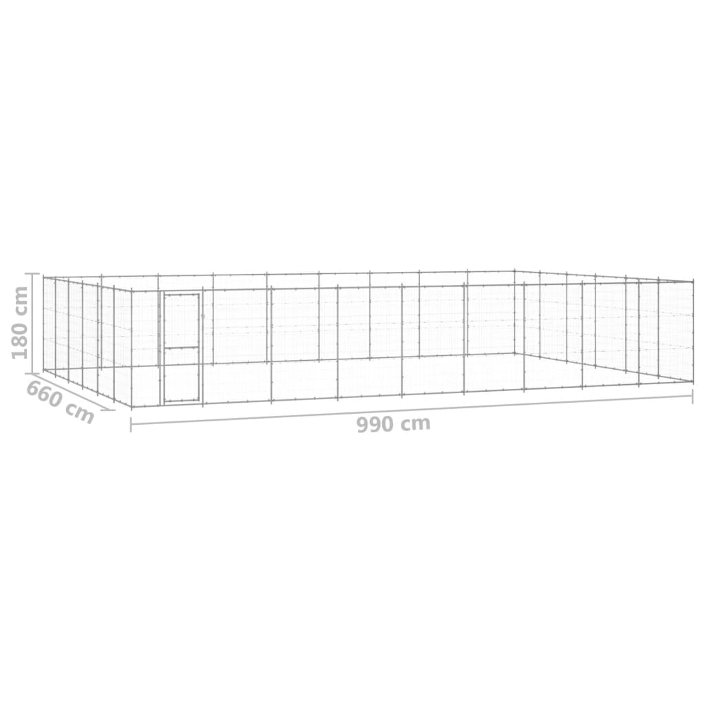vidaXL koeraaedik, tsingitud teras, 65,34 m²