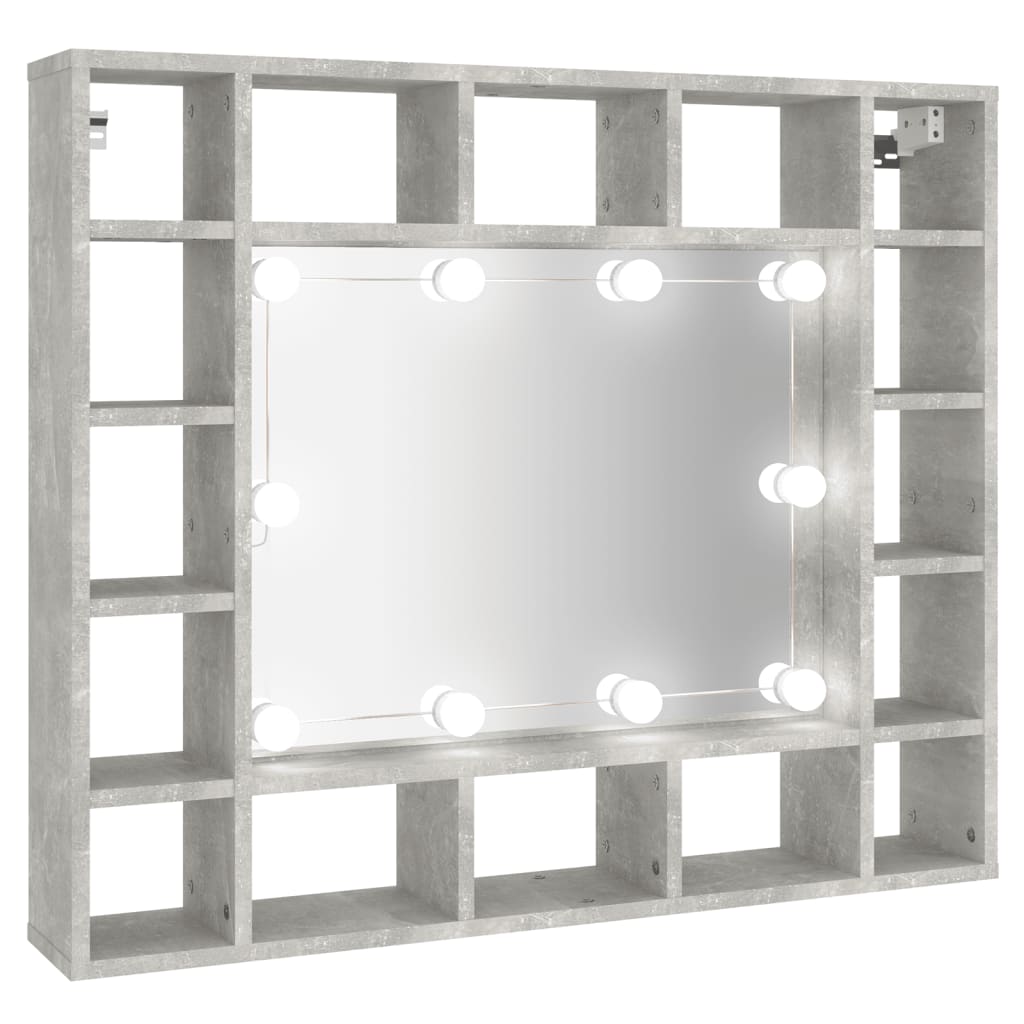 vidaXL peegelkapp LEDiga, betoonhall, 91 x 15 x 76,5 cm