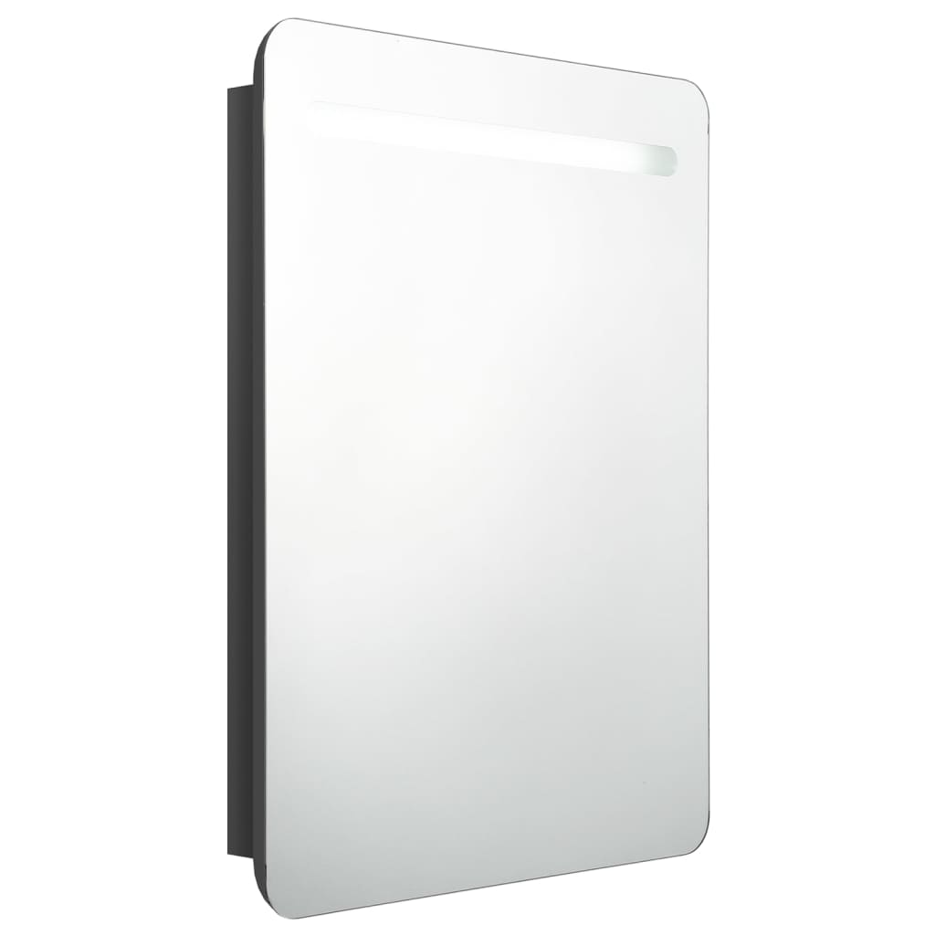 vidaXL LED vannitoa peegelkapp, säravmust, 60x11x80 cm