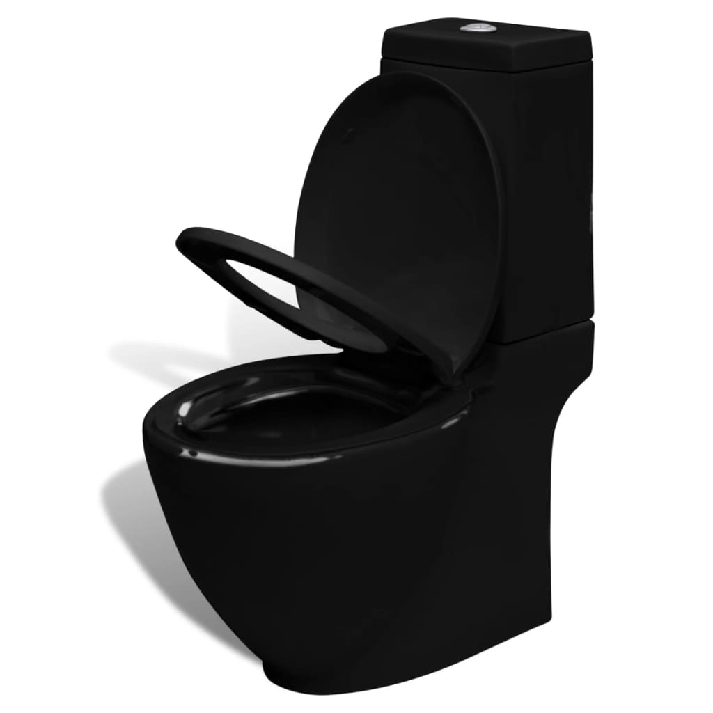 Must keraamiline tualettpoti ja bidee komplekt
