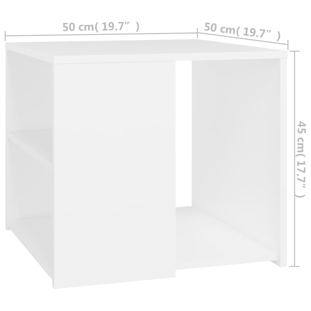 vidaXL lisalaud, valge, 50x50x45 cm puitlaastplaat