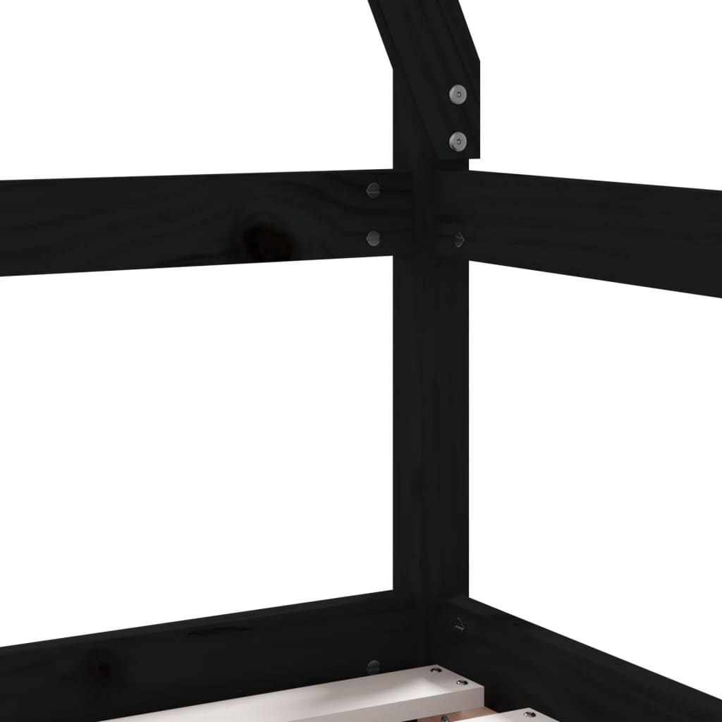 vidaXL lastevoodi raam sahtlitega, must, 70 x 140 cm, männipuit