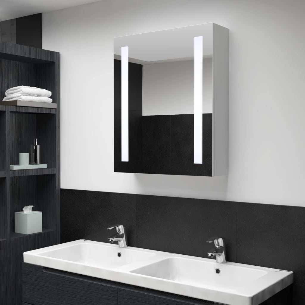 vidaXL LEDidega vannitoa peegelkapp, 50 x 13 x 70 cm