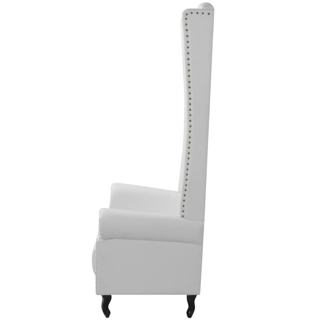 vidaXL kõrge seljatoega tool, valge, kunstnahk