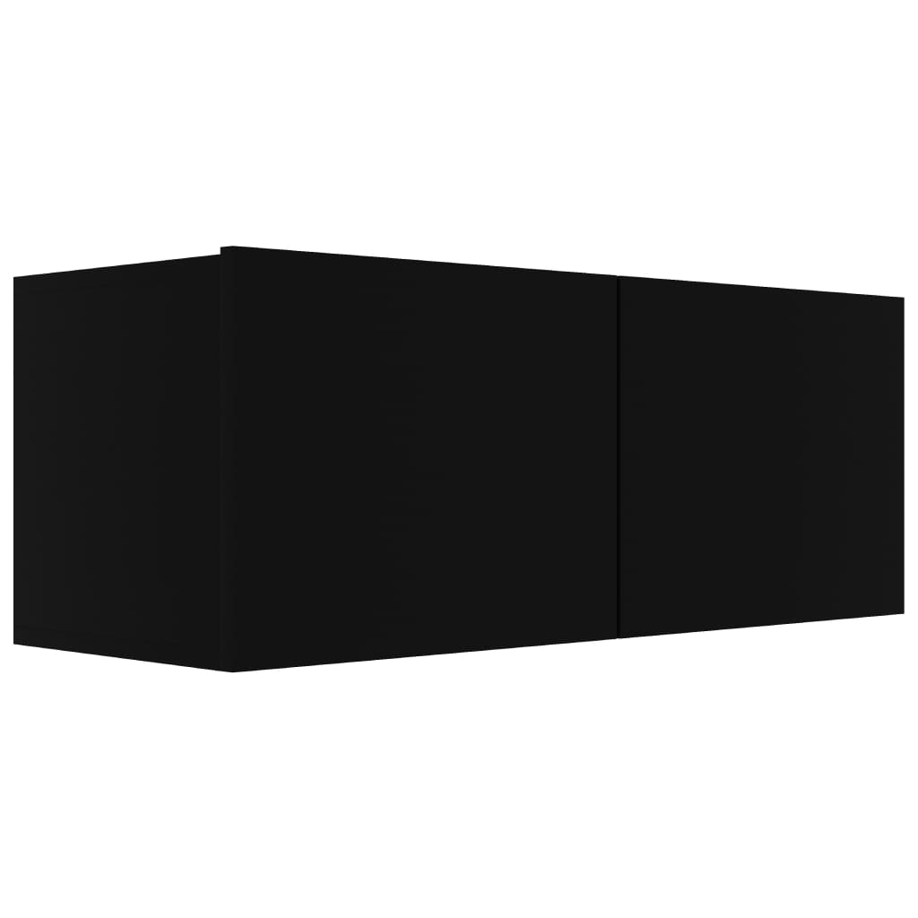vidaXL 6-osaline telerikapikomplekt, must, puitlaastplaat