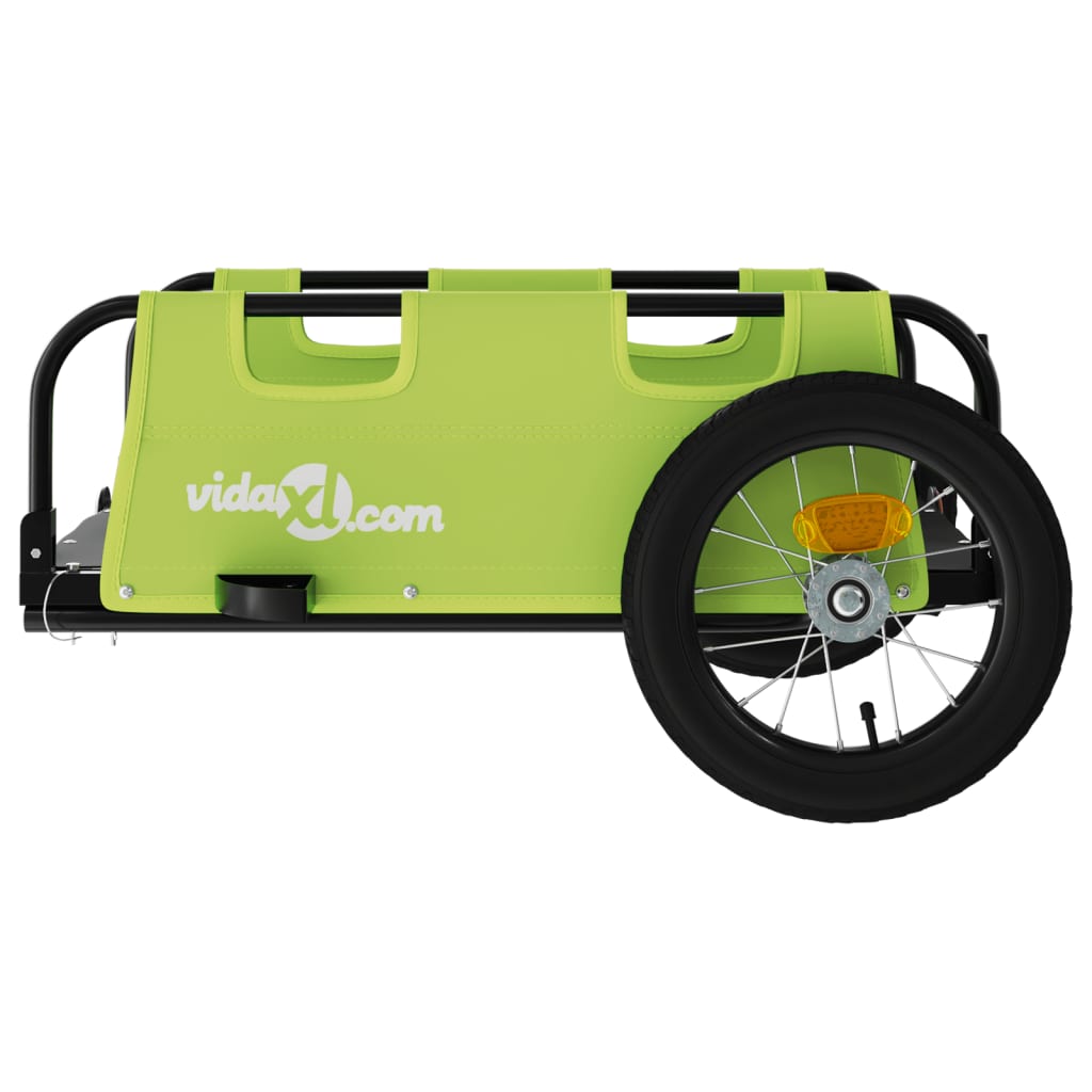 vidaXL ratta järelkäru, roheline, kangas/raud