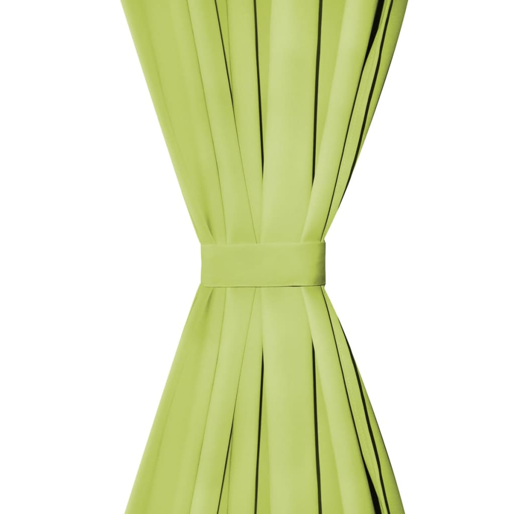 vidaXL aasadega mikrosatiinist kardinad 2 tk 140 x 225 cm, roheline