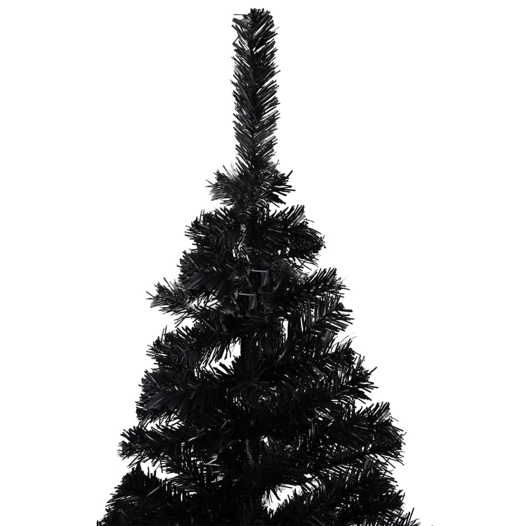 vidaXL valgustusega kunstkuusk kuulidega, must, 120 cm, PVC
