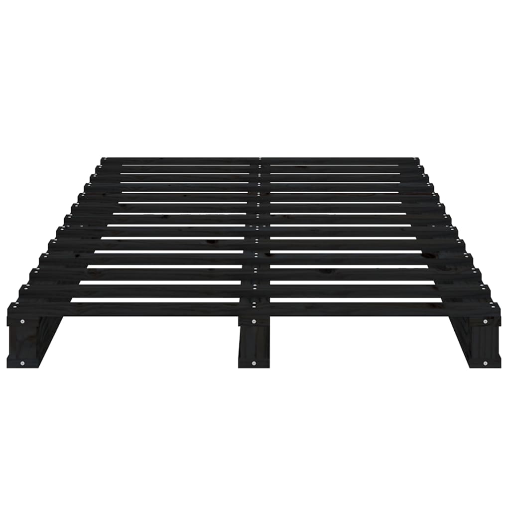 vidaXL kaubaalustest voodi, must, 90 x 190 cm, männipuit