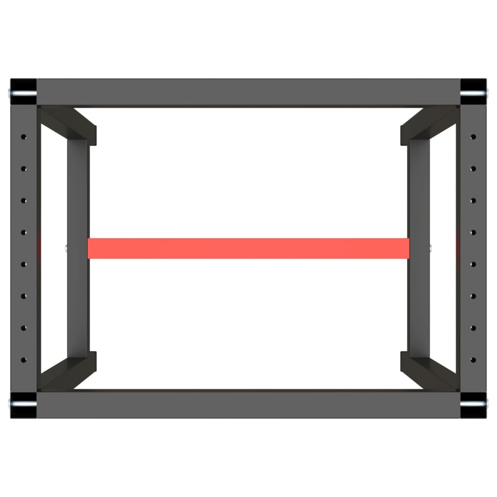 vidaXL tööpingi raam, must ja matt punane, 70x50x79 cm, metall