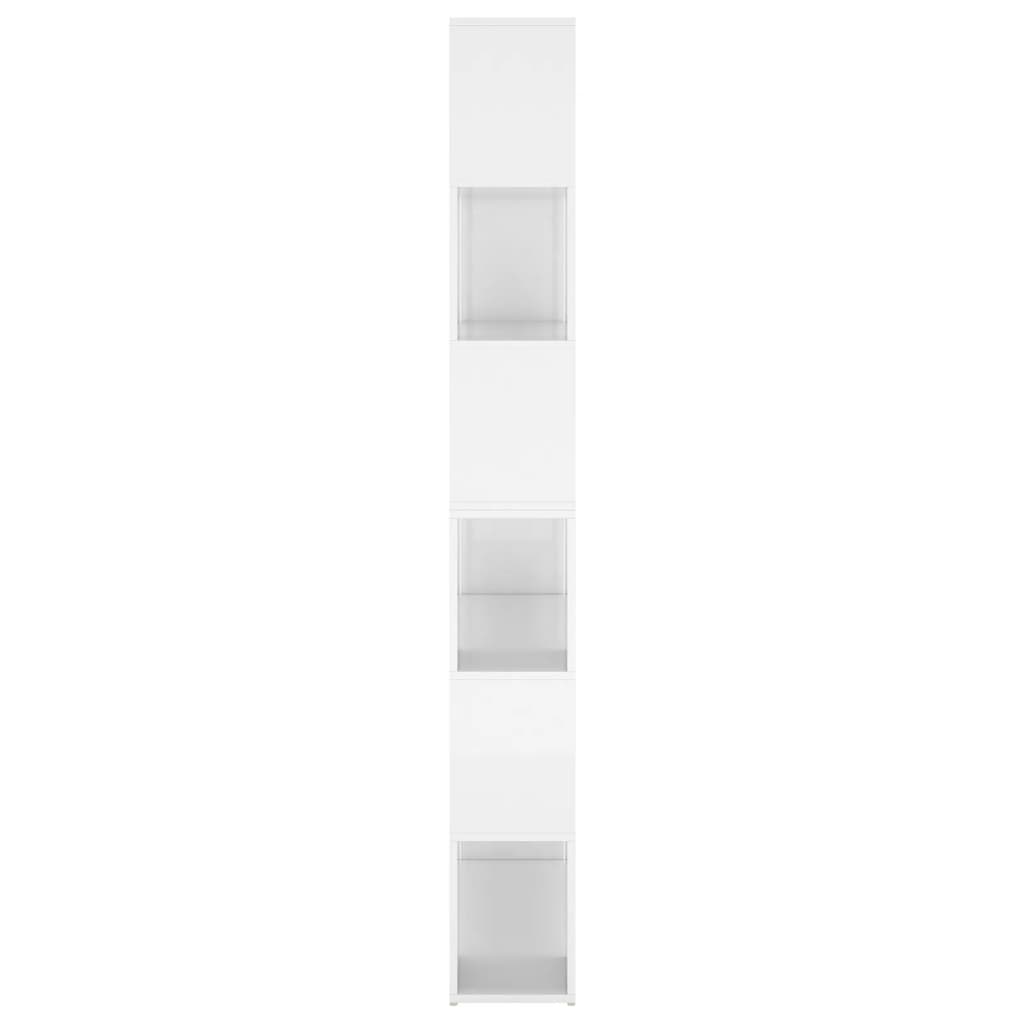 vidaXL raamaturiiul/ruumijagaja, kõrgläikega valge, 100x24x188 cm