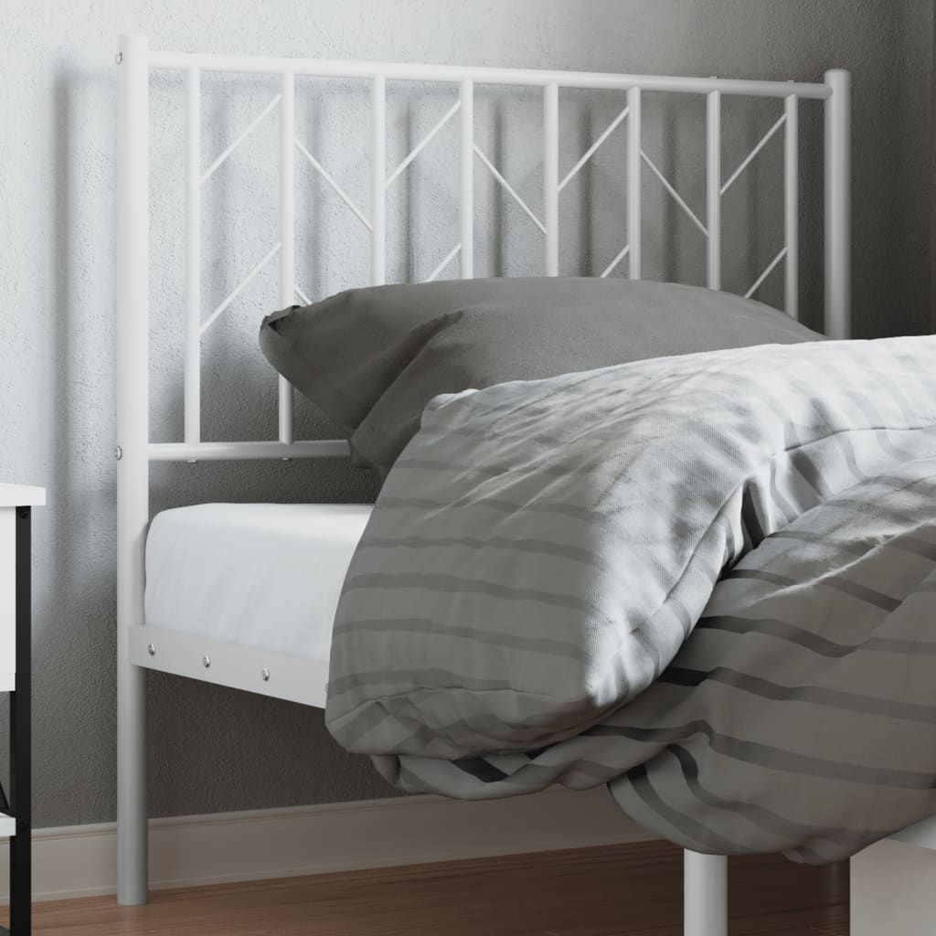 vidaXL metallist voodipeats, valge, 90 cm
