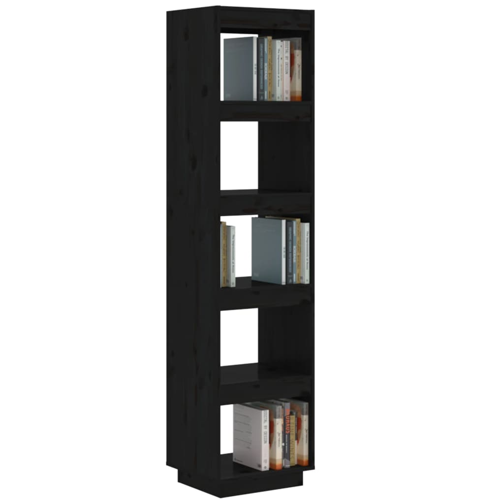 vidaXL raamaturiiul/ruumijagaja, must, 40x35x167 cm, täismännipuit