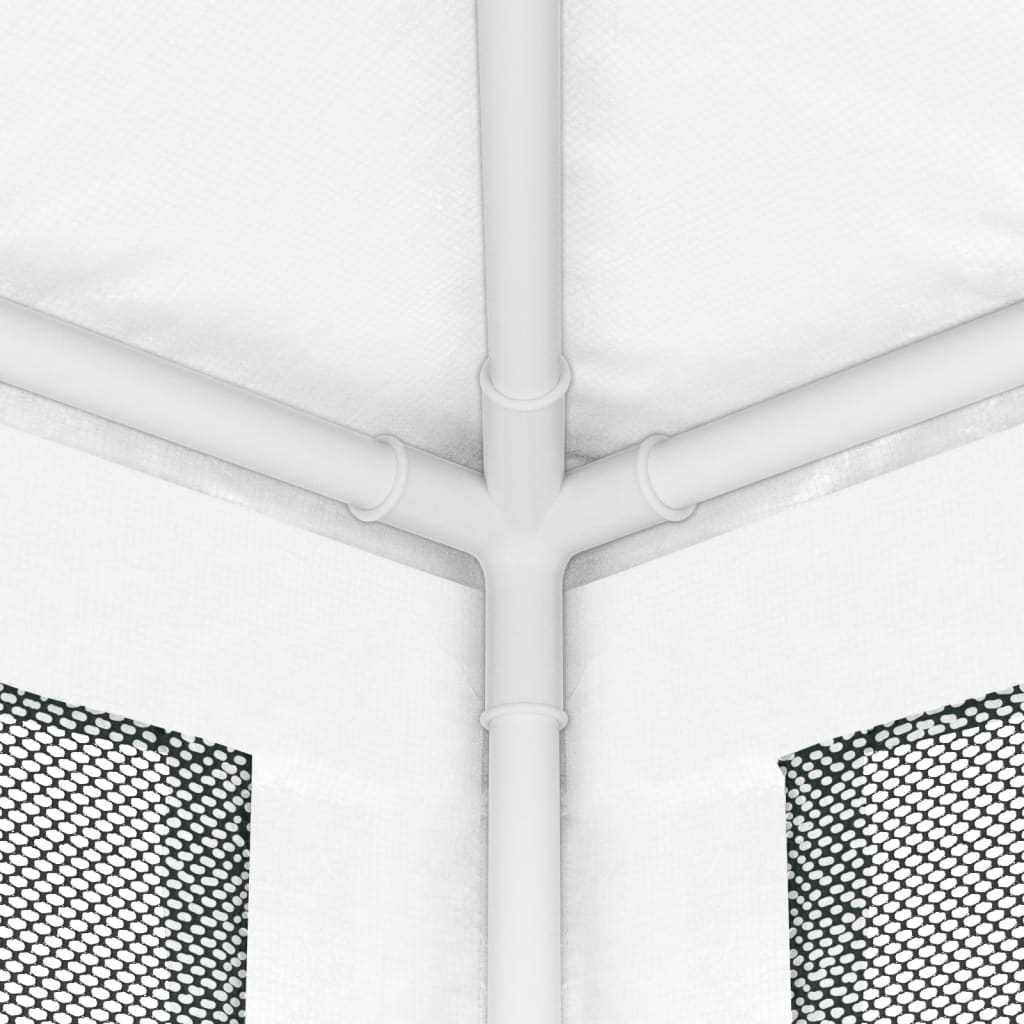 vidaXL peotelk 4 võrgust külgseinaga, 4 x 4 m valge