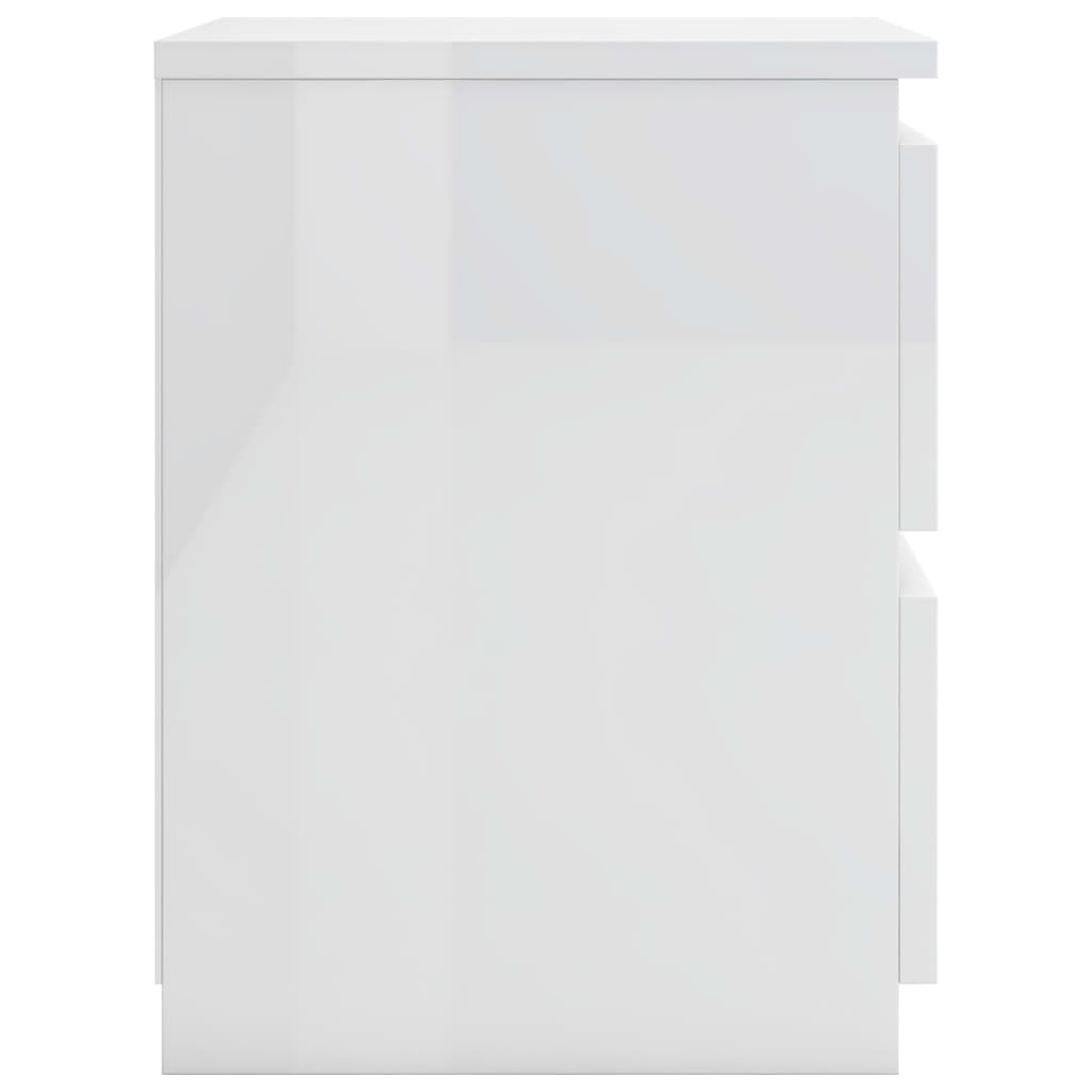 vidaXL öökapp, kõrgläikega valge, 30 x 30 x 40 cm, puitlaastplaat