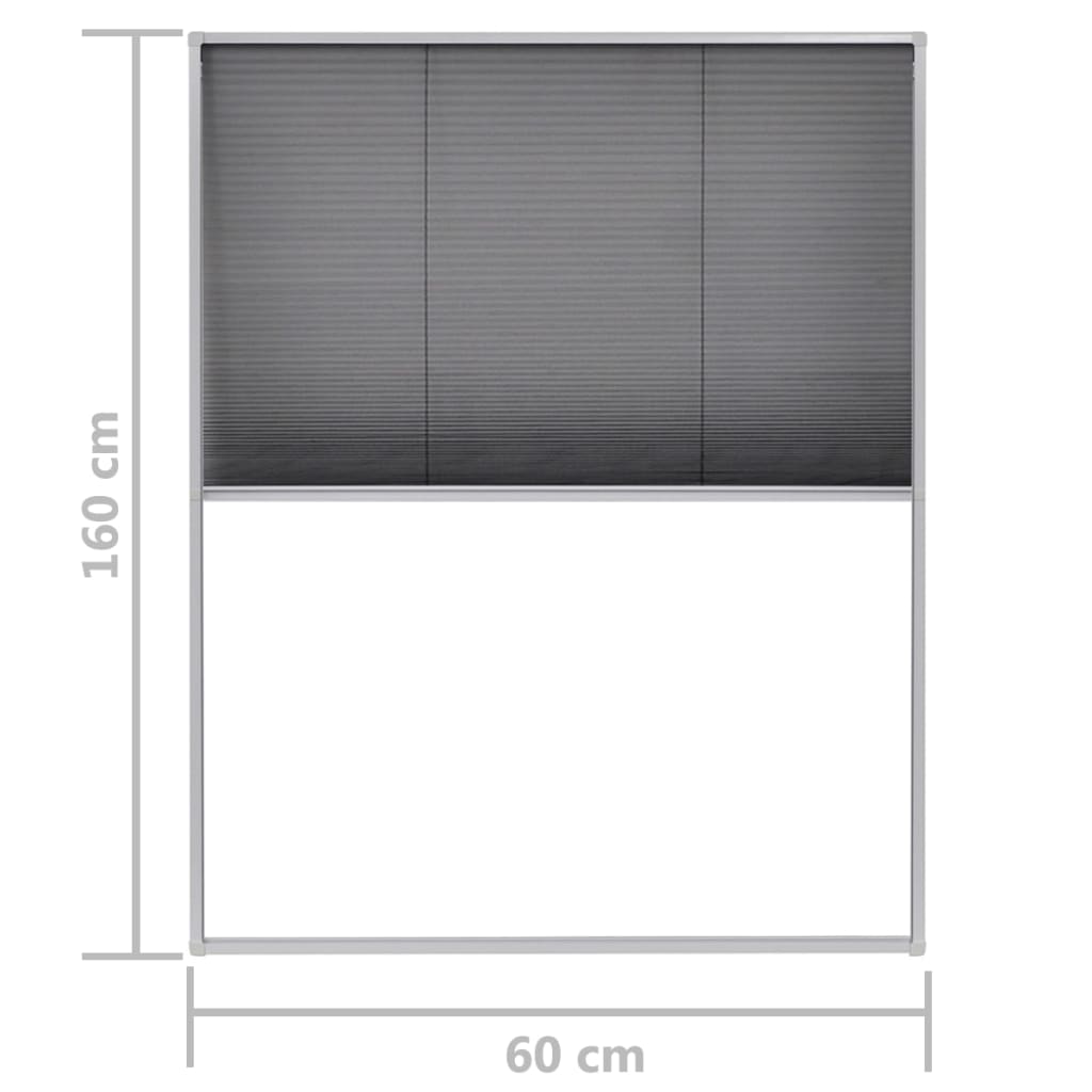 vidaXL plisseeritud putukavõrk aknale, alumiinium, 60 x 160 cm