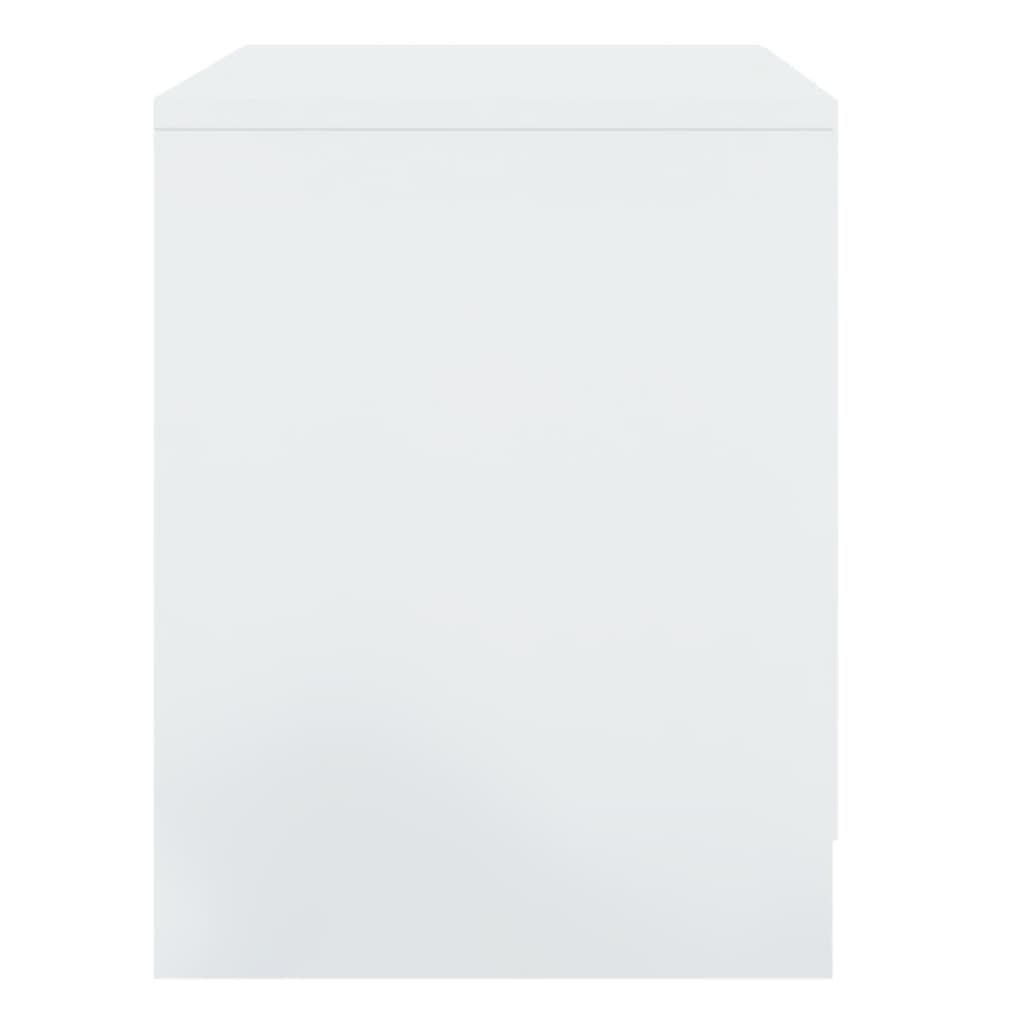 vidaXL öökapp, kõrgläikega valge, 45 x 34,5 x 44,5 cm, puitlaastplaat