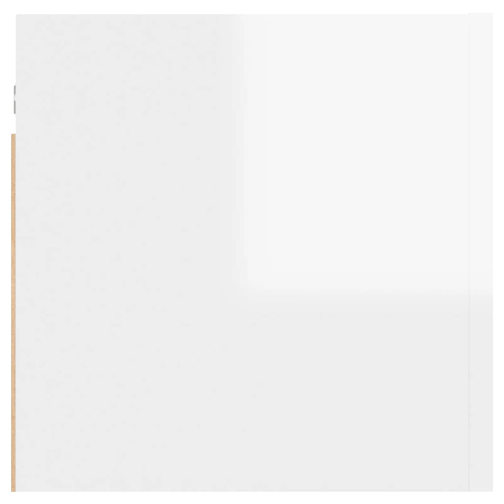vidaXL seina telerikapp, kõrgläikega, valge, 30,5 x 30 x 30 cm