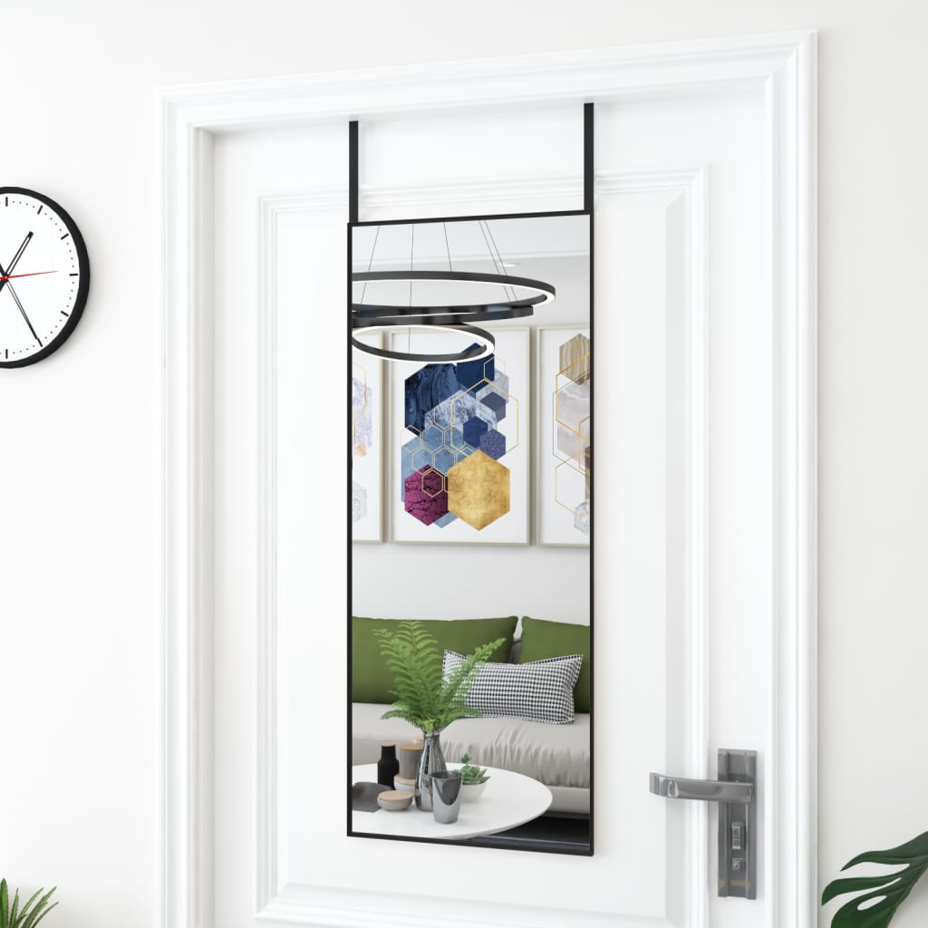 vidaXL uksepeegel, must, 40 x 100 cm, klaas ja alumiinium