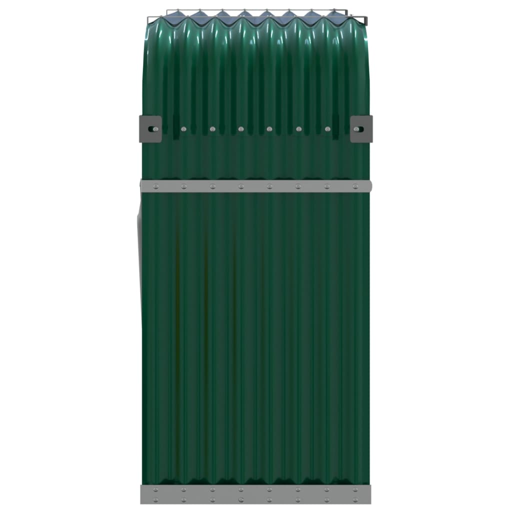 vidaXL küttepuude alus, roheline, 120 x 45 x 100 cm, tsingitud teras