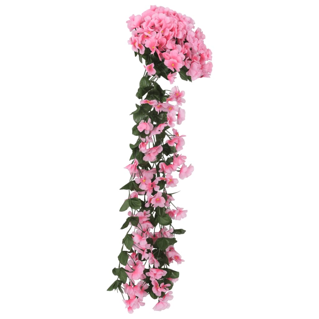 vidaXL kunstlilledega pärjad 3 tk, roosa, 85 cm