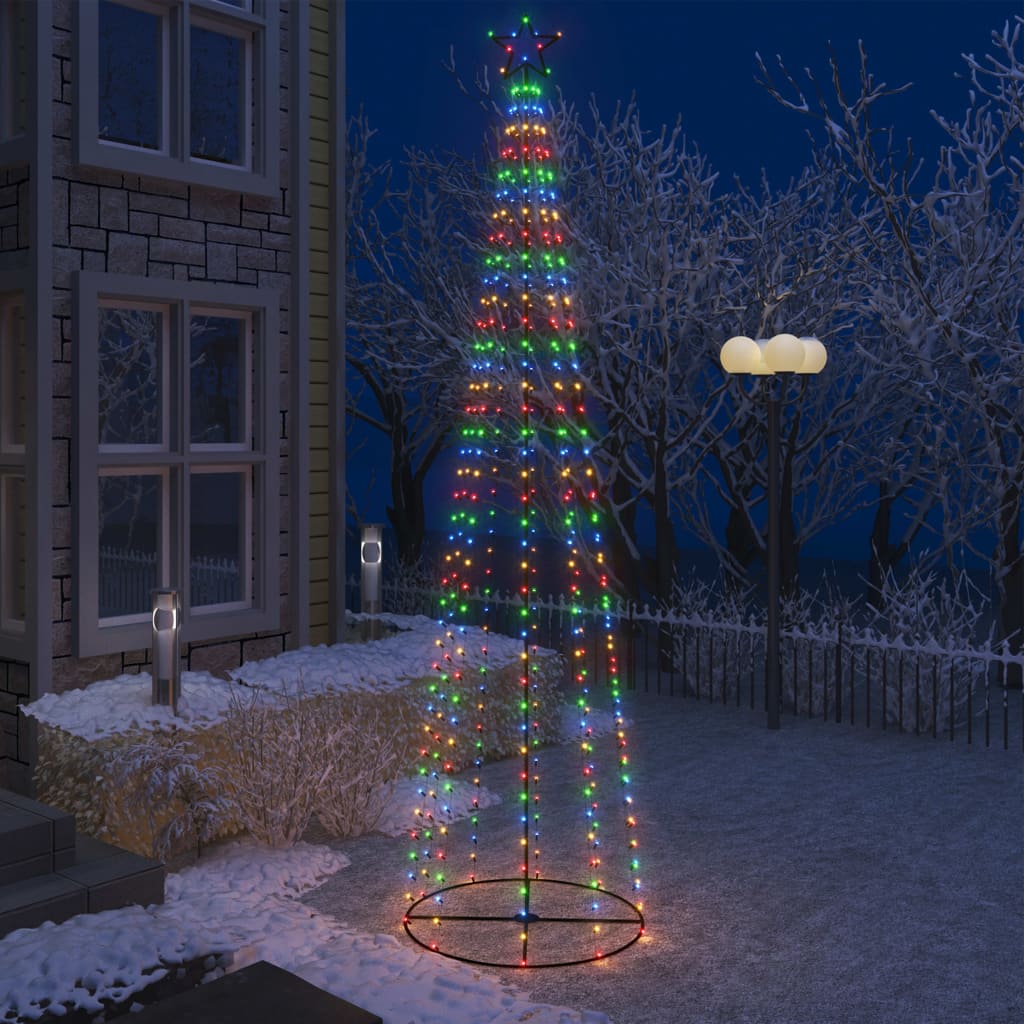 vidaXL koonusekujuline jõulupuu 400 värvilist LEDi, 100 x 360 cm