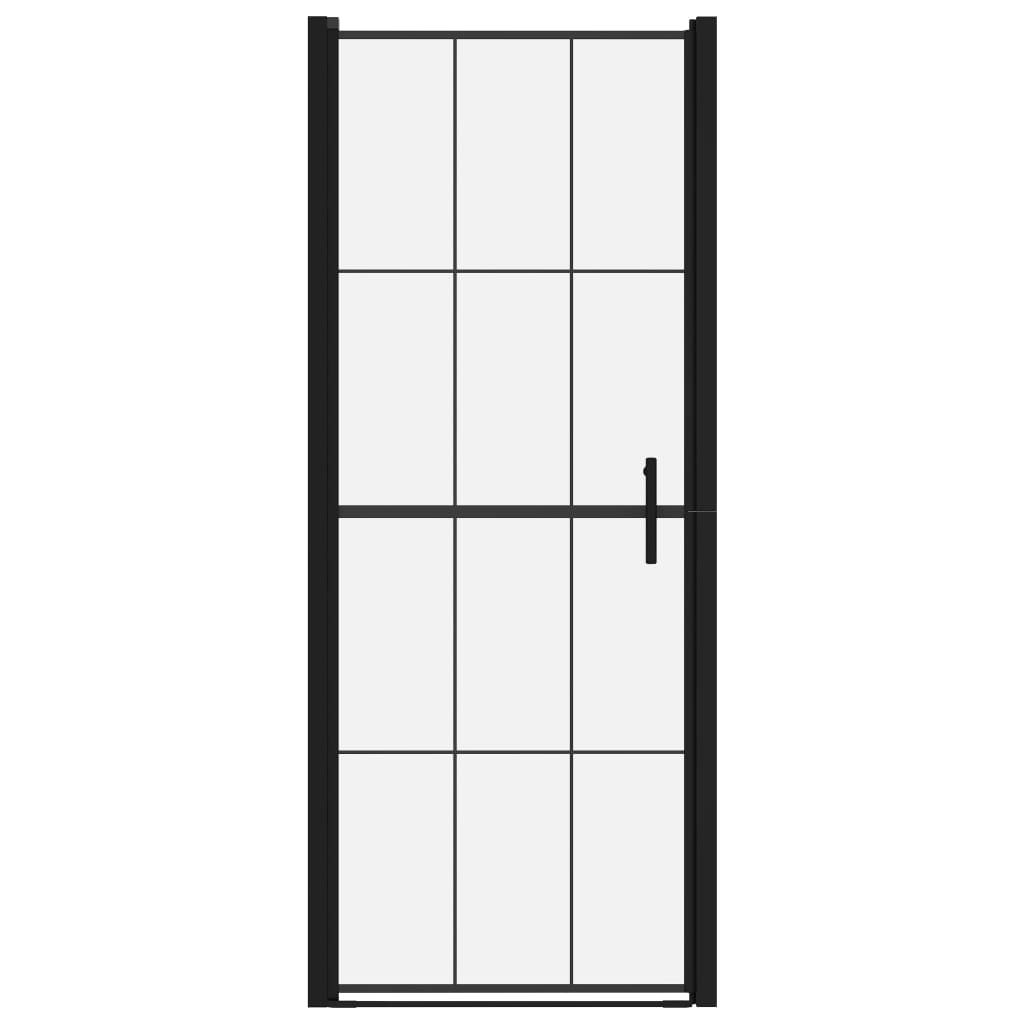 vidaXL dušinurga uks, karastatud klaas, 81 x 195 cm, must
