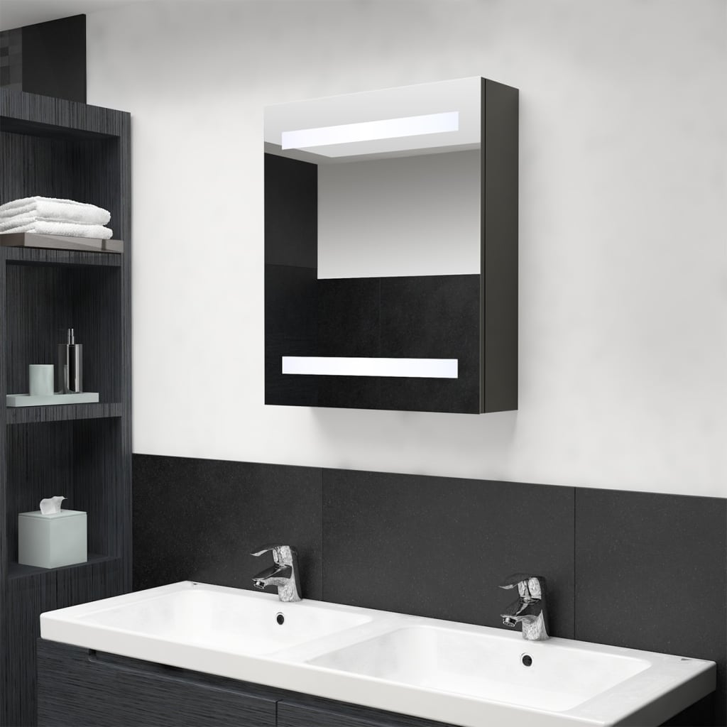 vidaXL LED vannitoa peegelkapp, antratsiithall, 50 x 14 x 60 cm