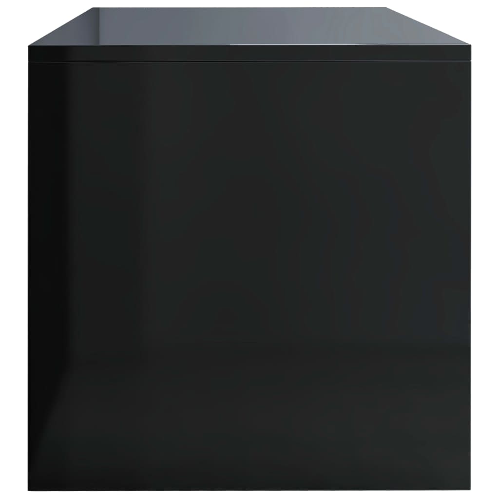 vidaXL telerikapp, kõrgläikega must, 120 x 40 x 40 cm, puitlaastplaat