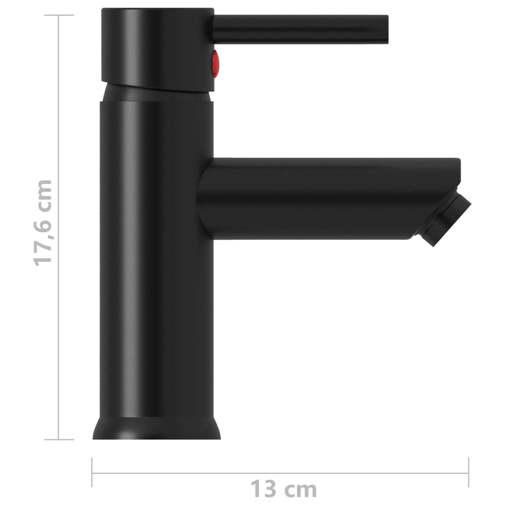 vidaXL vannitoa valamusegisti, must, 130 x 176 mm