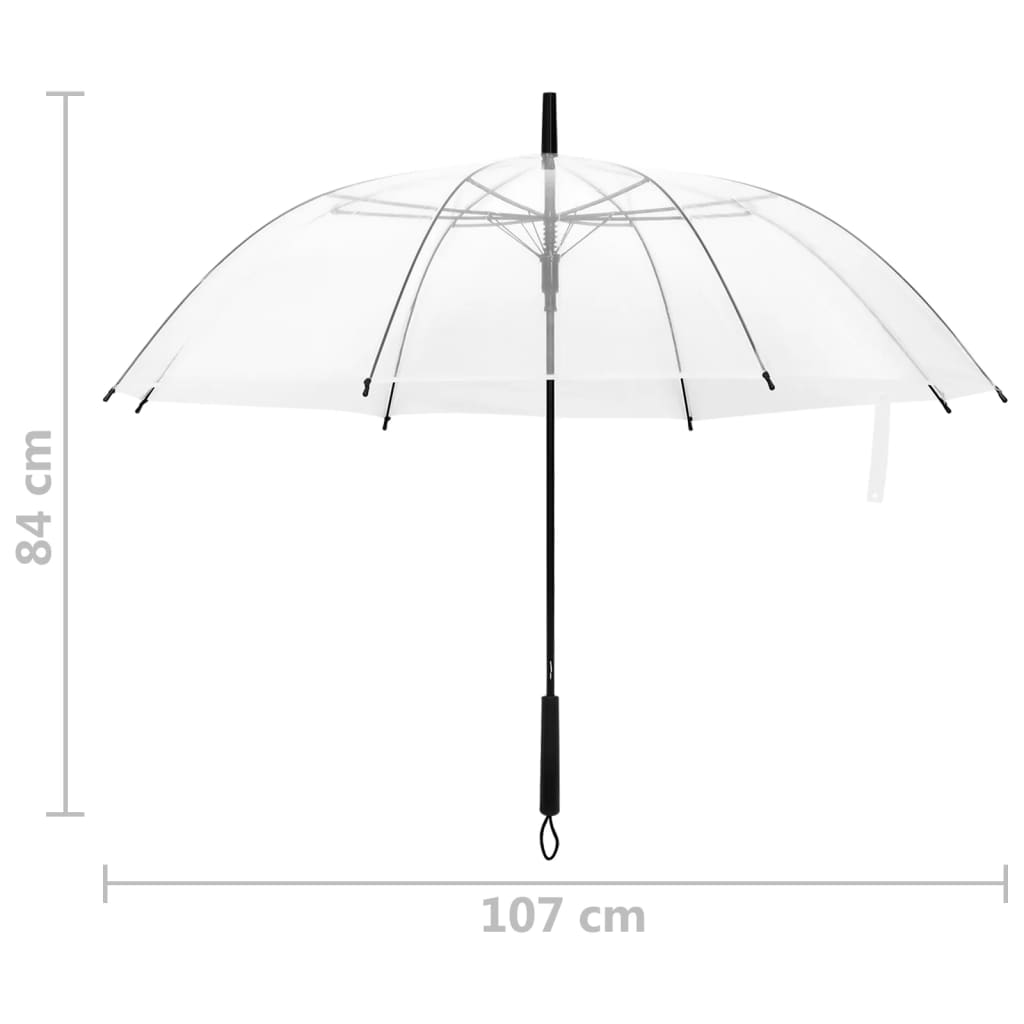 vidaXL vihmavari läbipaistev, 107 cm