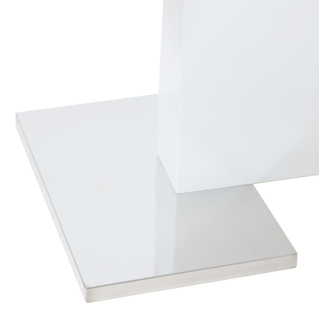 vidaXL pikendatav söögilaud, kõrgläikega, valge, 180 x 90 x 76 cm, MDF