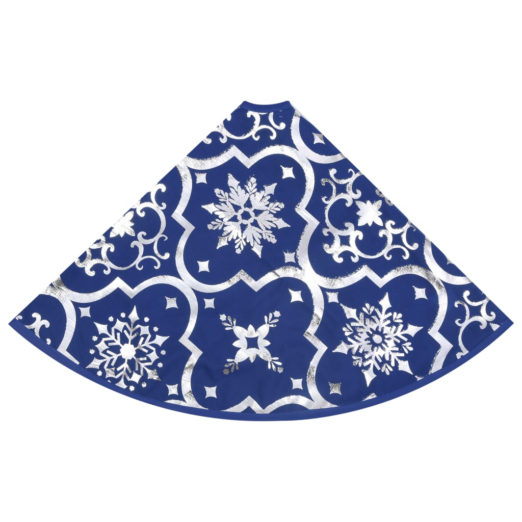 vidaXL luksuslik jõulupuu alune lina, sokiga, sinine, 90 cm, kangas