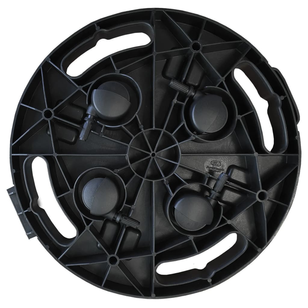 vidaXL ratastel taimekärud 2 tk, läbimõõt 30 cm, must, 170 kg