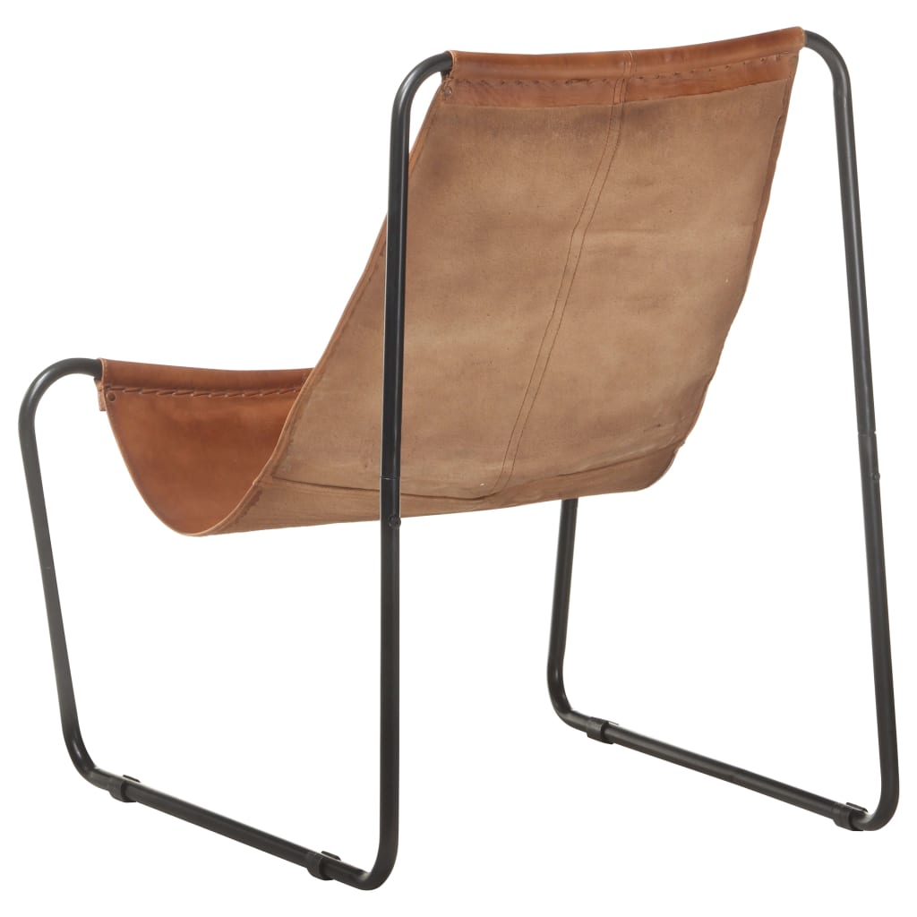 vidaXL lõõgastav tool, pruun, ehtne nahk