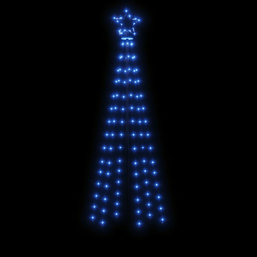 vidaXL koonusekujuline jõulupuu, sinine, 108 LEDi, 70 x 180 cm