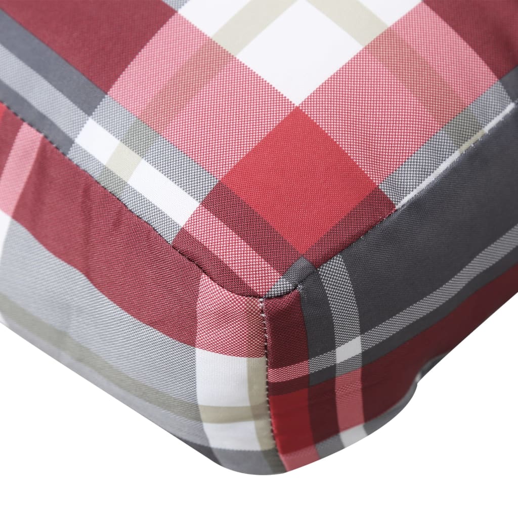 vidaXL euroaluse istumispadi, punane, ruuduline, 60x60x12 cm, kangast