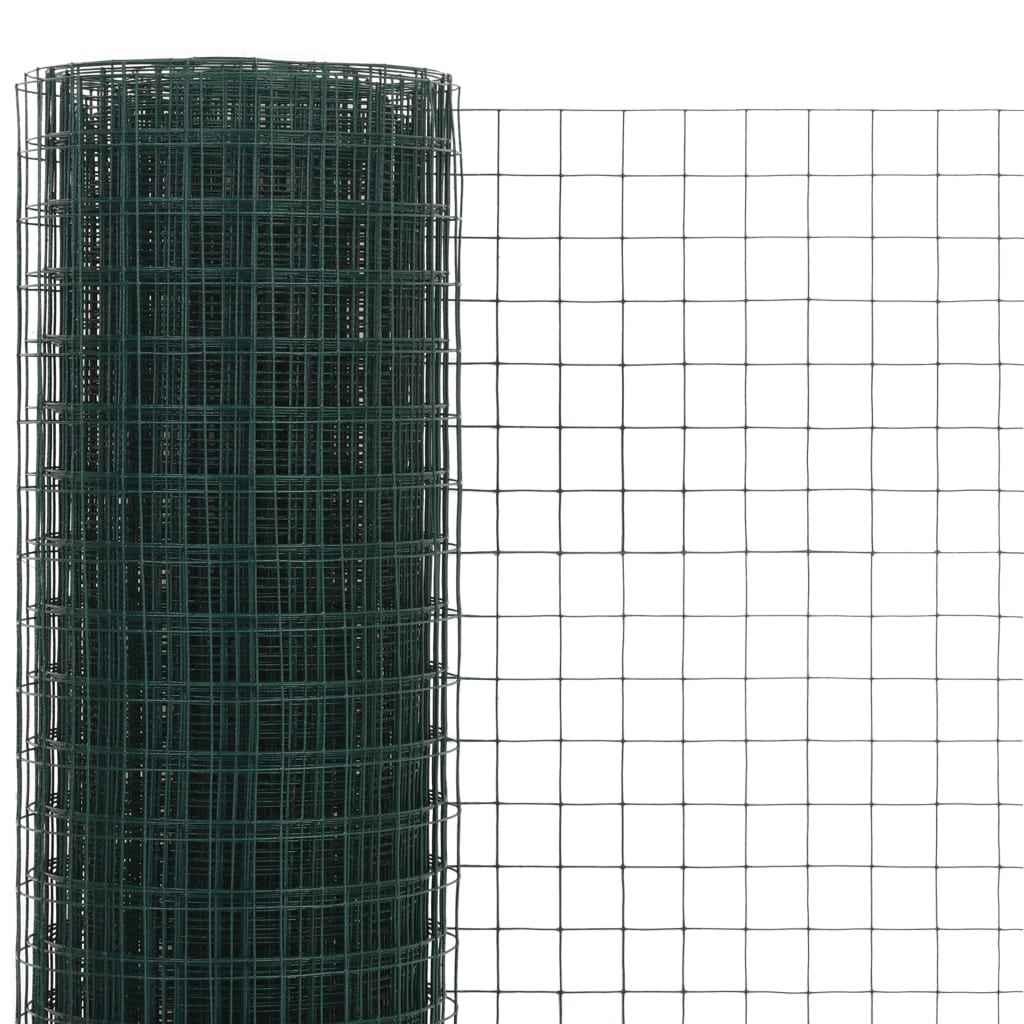 vidaXL kanade traataed, teras PVC kattega, 25 x 1,5 m, roheline
