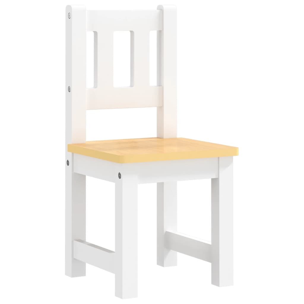 vidaXL 4-osaline lastelaua ja -toolide komplekt, valge ja hall MDF