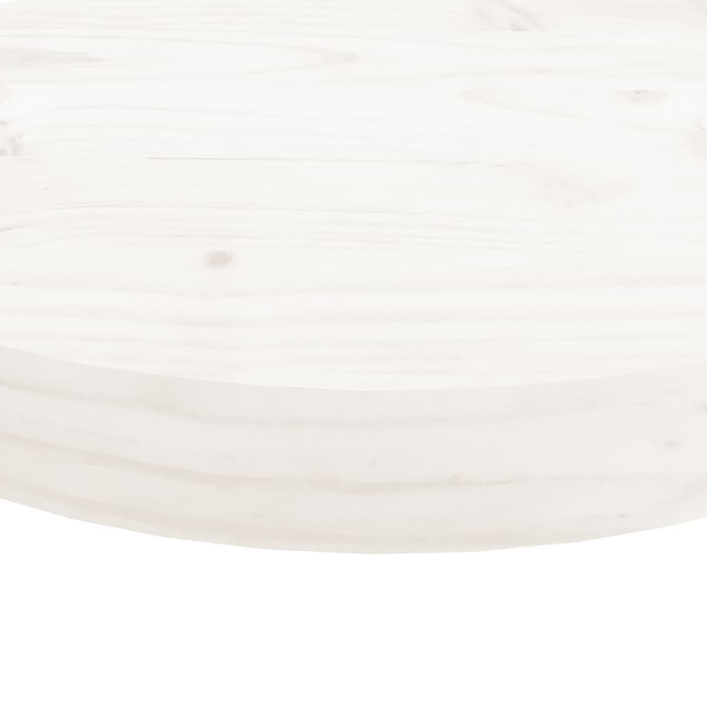 vidaXL lauaplaat, ümmargune, valge, Ø 60 x 3 cm, männipuit
