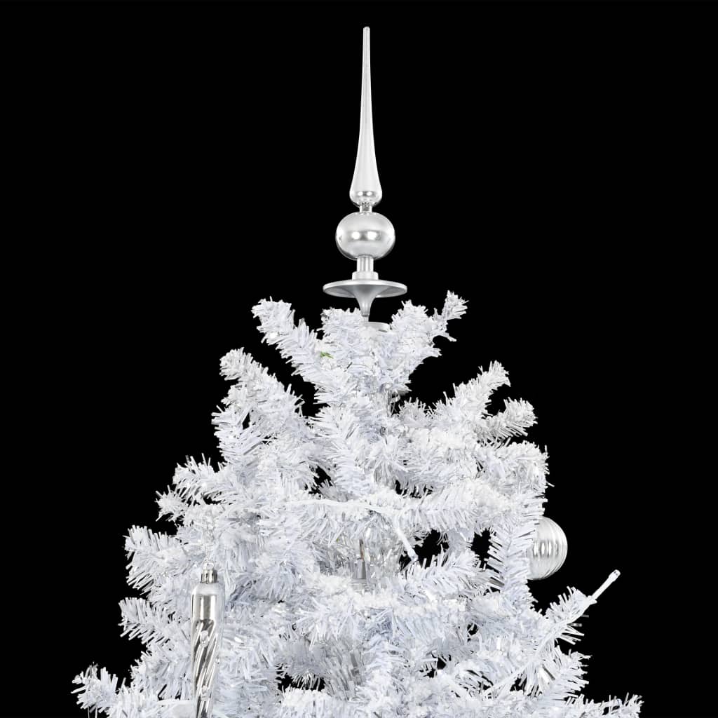 vidaXL lumesajuga jõulukuusk vihmavarjualusega valge 170 cm