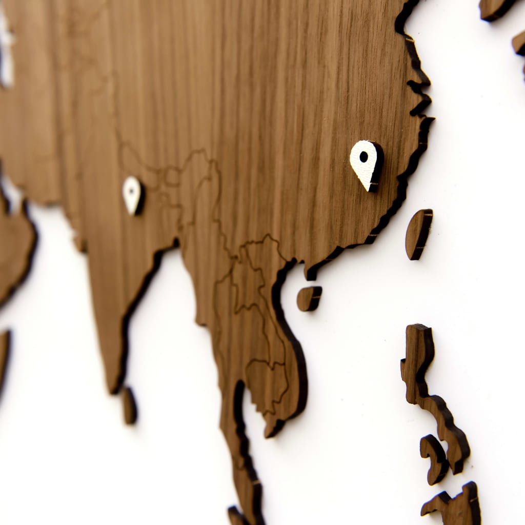 MiMi Innovations puidust maailmakaart Exclusive pähkel 130 x 78 cm