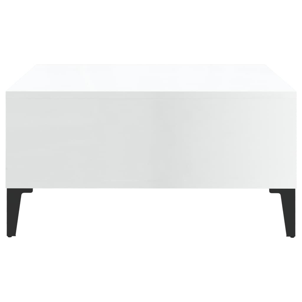 vidaXL kohvilaud, kõrgläikega valge, 60x60x30 cm puitlaastplaat