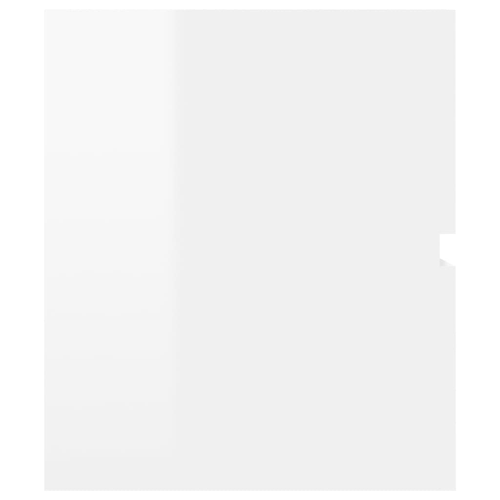 vidaXL valamukapp, kõrgläikega valge, 80 x 38,5 x 45 cm, puitlaastplaat