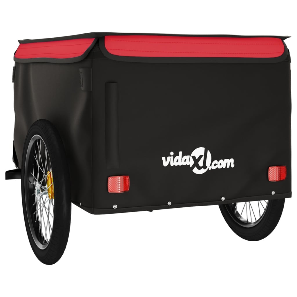 vidaXL jalgratta järelkäru, must ja punane, 45 kg, raud